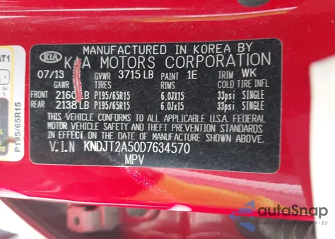 2013 Kia Soul from USA, damaged, VIN KNDJT2A50D7634570